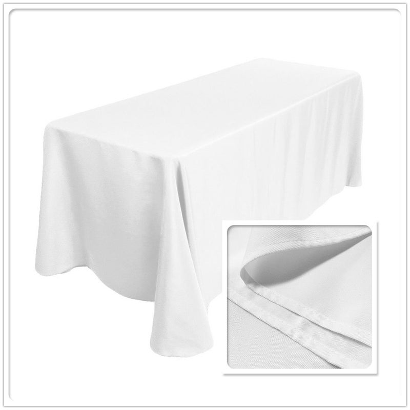 BalsaCircle TRLYC Polyester Tablecloth - 72X72 White Square Tablecloth Wrinkle Washable Resistant Tablecloth100% Polyester Overlay Party Wedding Banquet Buffet Table Cloth - Image 2